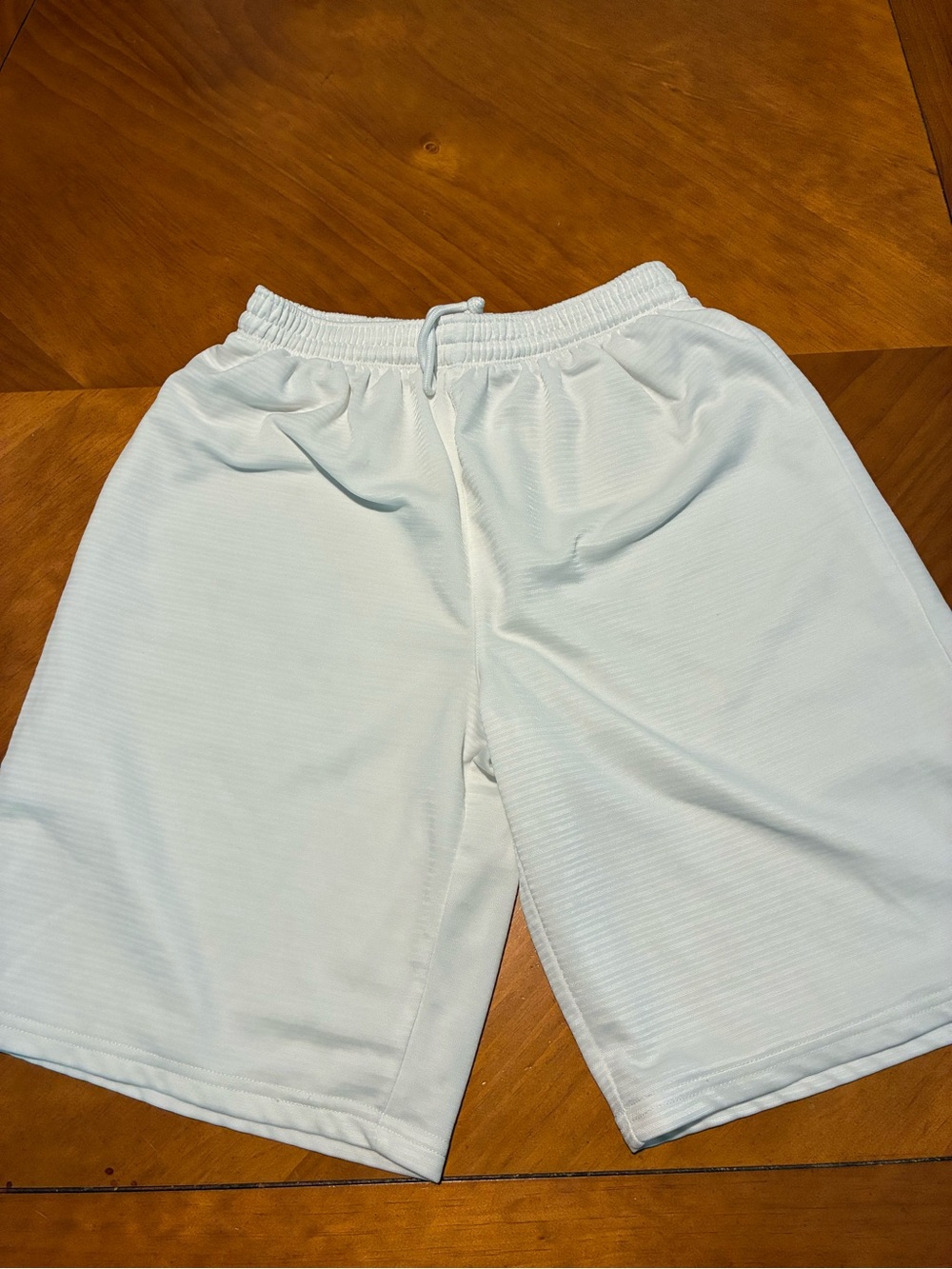 Kids White Athletic Drawstring Shorts